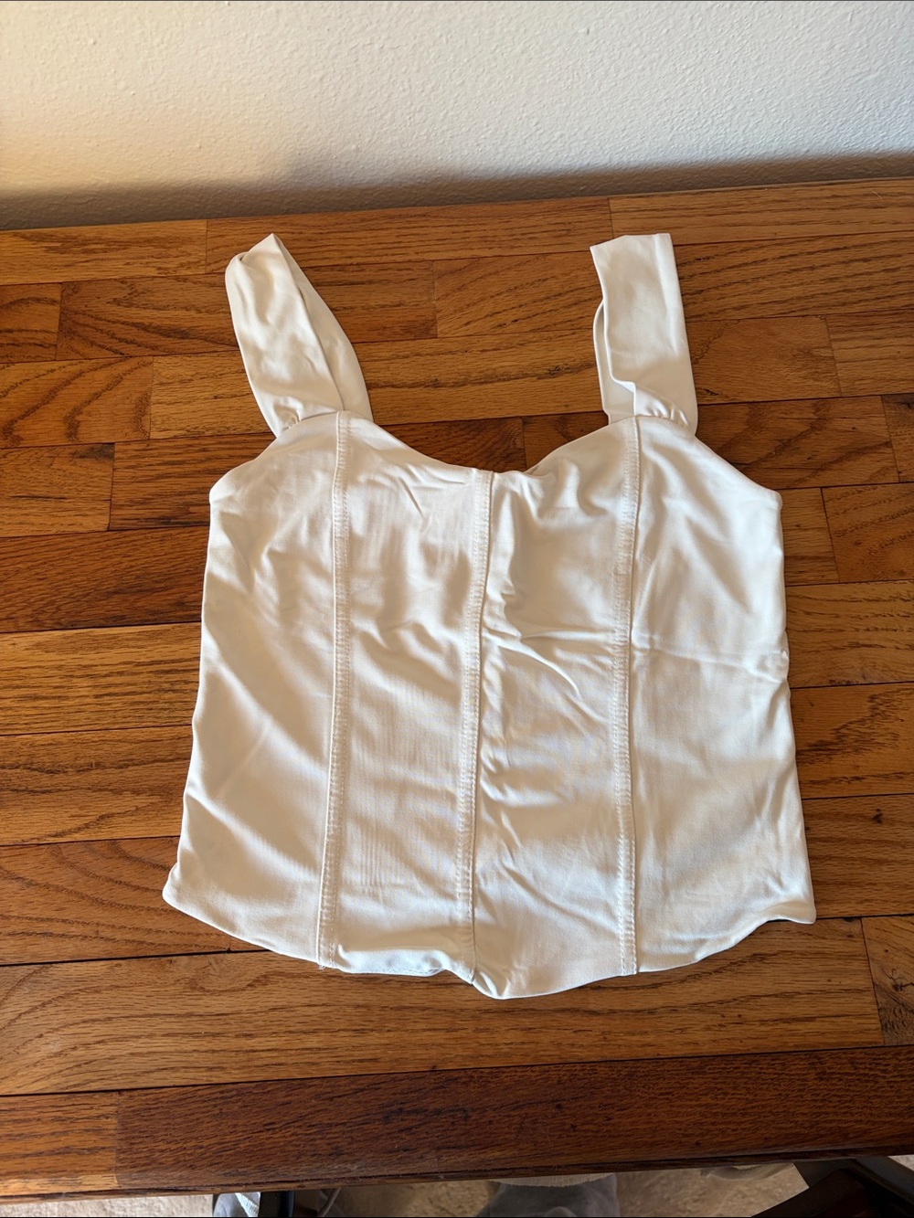 House of Harlow 1960 White Structured Square-Neck Camisole